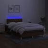 vidaXL Box spring postel s matrac&iacute; a LED tmavě hněd&aacute; 120x200 cm textil