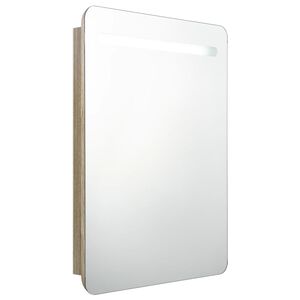 vidaXL LED koupelnov&aacute; skř&iacute;ňka se zrcadlem dub 60 x 11 x 80 cm