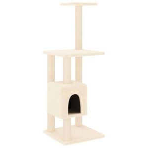 vidaXL &Scaron;krabadlo pro kočky se sisalov&yacute;mi sloupky kr&eacute;mov&eacute; 104 cm