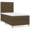 vidaXL Box spring postel s matrac&iacute; tmavě hněd&aacute; 100 x 200 cm textil