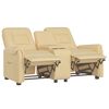 vidaXL 2místné masážní polohovací křeslo s držákem nápojů krémové