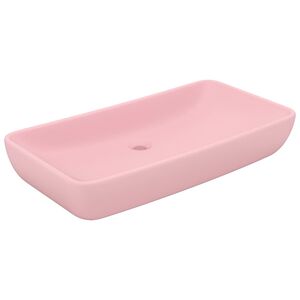 vidaXL Luxusn&iacute; umyvadlo obd&eacute;ln&iacute;kov&eacute; matn&eacute; růžov&eacute; 71 x 38 cm keramick&eacute;