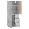vidaXL Skř&iacute;ň highboard betonově &scaron;ed&aacute; 69,5x34x180 cm kompozitn&iacute; dřevo
