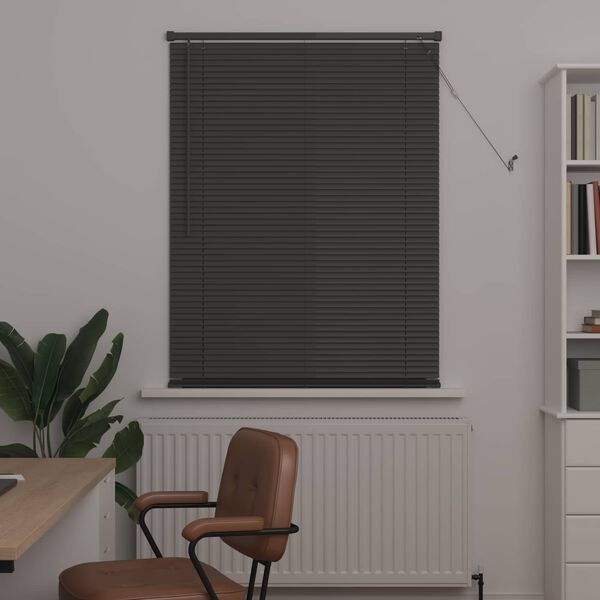 vidaXL Venet &scaron;koln&iacute; žaluzie Nastaviteln&aacute; Stř&iacute;brně &scaron;ed&aacute; 150 x 80 cm PVC
