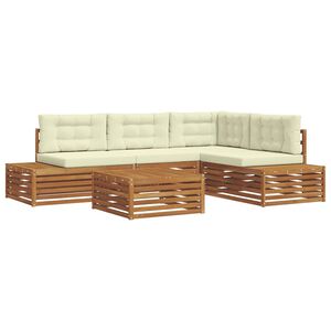 vidaXL Venkovn&iacute; pohovkov&aacute; souprava 5 Kus Přirozen&aacute; a Kr&eacute;mov&aacute;