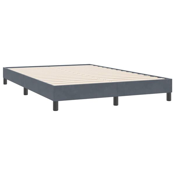 vidaXL Box spring postel s matrací tmavě šedá 160x220 cm samet