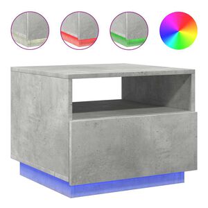 vidaXL Konferenčn&iacute; stolek s LED osvětlen&iacute;m betonově &scaron;ed&yacute; 50x49x40 cm