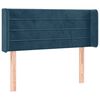 vidaXL Čelo postele typu u&scaron;&aacute;k tmavě modr&aacute; 83 x 16 x 78/88 cm samet
