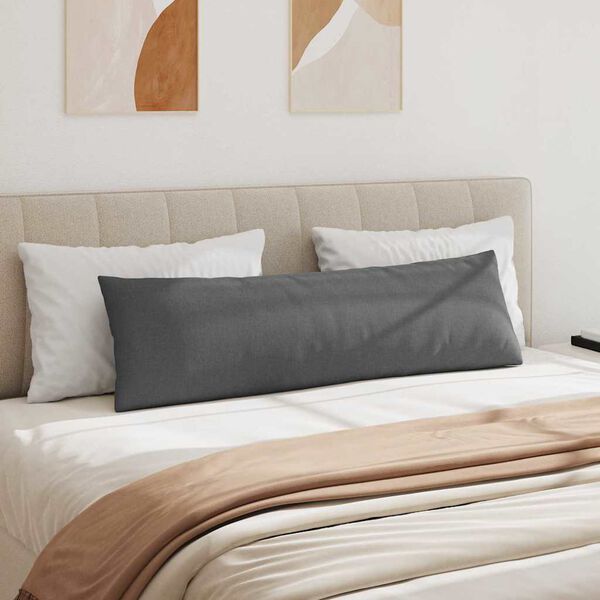 vidaXL Pohovkové polštáře 2 pcs Tmavě šedá 145 x 40 cm textil