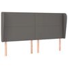 vidaXL Čelo postele typu u&scaron;&aacute;k tmavě &scaron;ed&aacute; 163x23x118/128 cm uměl&aacute; kůže