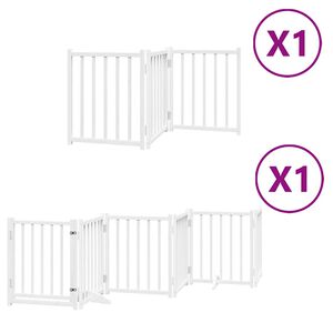vidaXL Z&aacute;brana pro psy s dv&iacute;řky skl&aacute;dac&iacute; 9 panelů b&iacute;l&aacute; 450 cm topol