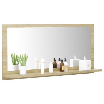 vidaXL Koupelnové zrcadlo dub sonoma 80 x 10,5 x 37 cm dřevotříska