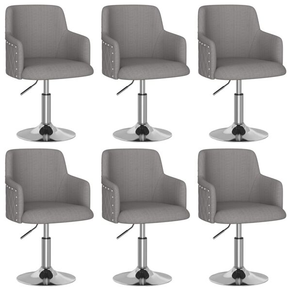 vidaXL Otočn&eacute; j&iacute;deln&iacute; židle 6 ks tmavě &scaron;ed&eacute; textil