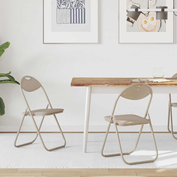 vidaXL Skl&aacute;dac&iacute; židle 2 pcs P&iacute;skov&aacute; 48 x 43,5 x 81 cm Uměl&aacute; kůže