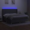 vidaXL Box spring postel s matrac&iacute; a LED tmavě &scaron;ed&aacute; 180x200 cm textil