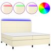 vidaXL Box spring postel s matrac&iacute; a LED kr&eacute;mov&aacute; 200x200 cm uměl&aacute; kůže