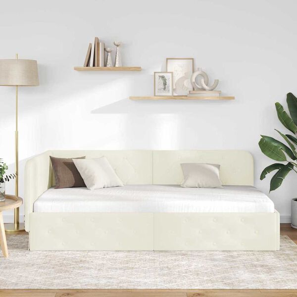 vidaXL Rohov&yacute; r&aacute;m postele s čelo Kr&eacute;mov&aacute; 100 x 200 cm samet