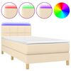 vidaXL Box spring postel s matrac&iacute; a LED kr&eacute;mov&aacute; 90x190 cm textil