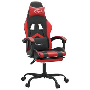 vidaXL Otočn&aacute; hern&iacute; židle čern&aacute; a červen&aacute; uměl&aacute; kůže