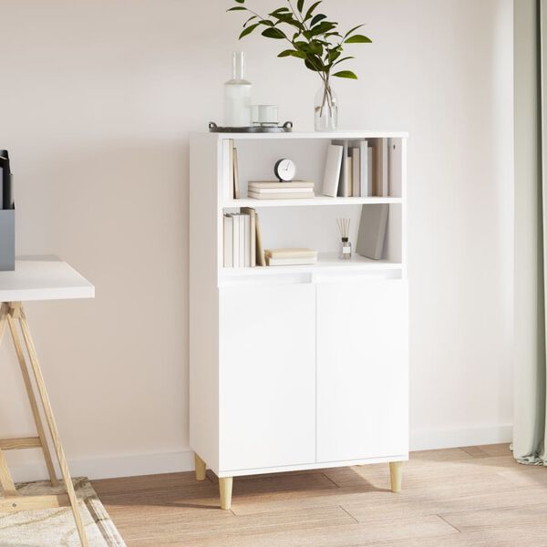 vidaXL Skř&iacute;ň highboard b&iacute;l&aacute; 60 x 36 x 110 cm kompozitn&iacute; dřevo