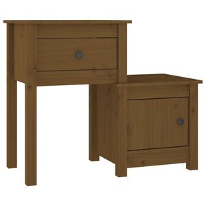 vidaXL Nočn&iacute; stolek medově hněd&yacute; 79,5x38x65,5 cm masivn&iacute; borov&eacute; dřevo