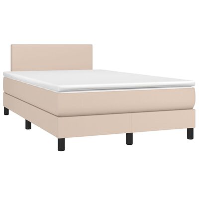 vidaXL Box spring postel s matrací cappuccino 120x200 cm umělá kůže