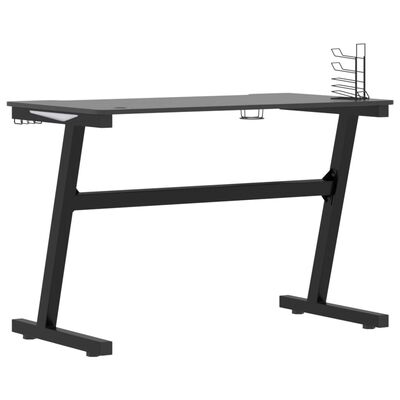 vidaXL Herní stůl s LED a nohami ve tvaru Z černý 110 x 60 x 75 cm