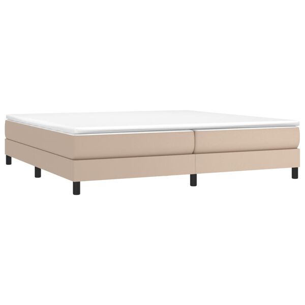 vidaXL Box spring postel s matrac&iacute; cappuccino 200 x 200 cm uměl&aacute; kůže