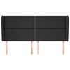 vidaXL Čelo postele typu u&scaron;&aacute;k čern&eacute; 203x23x118/128 cm uměl&aacute; kůže