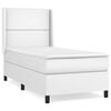 vidaXL Box spring postel s matrac&iacute; b&iacute;l&aacute; 100x200 cm uměl&aacute; kůže