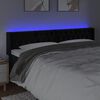 vidaXL Čelo postele s LED čern&eacute; 183 x 16 x 78/88 cm samet