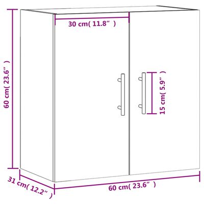 vidaXL Nástěnná skříňka šedá sonoma 60 x 31 x 60 cm kompozitní dřevo
