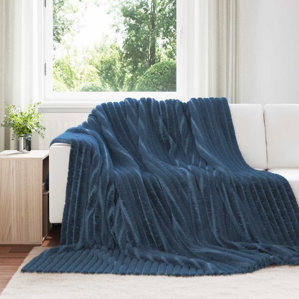 vidaXL Plažov&aacute; deka N&aacute;mořnick&aacute; modr&aacute; 270 x 240 cm Fleece