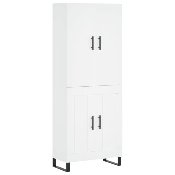 vidaXL Skř&iacute;ň highboard b&iacute;l&aacute; 69,5 x 34 x 180 cm kompozitn&iacute; dřevo