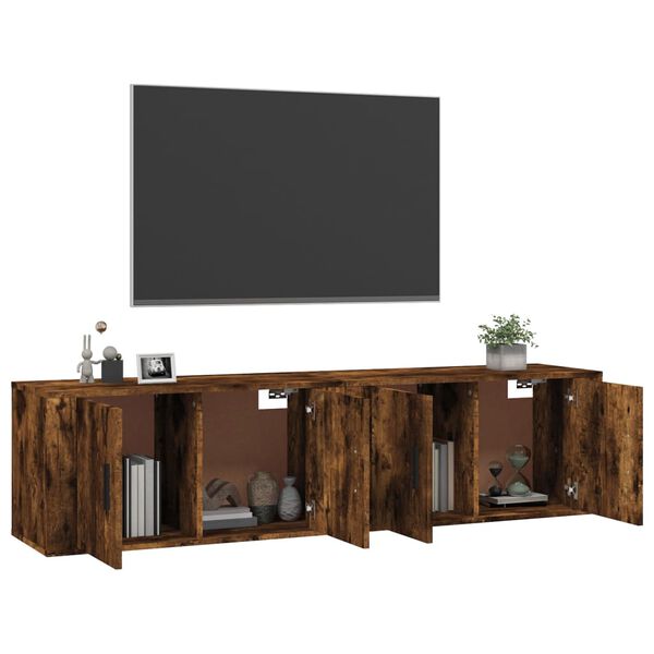 vidaXL N&aacute;stěnn&eacute; TV skř&iacute;ňky 2 ks kouřov&yacute; dub 80 x 34,5 x 40 cm