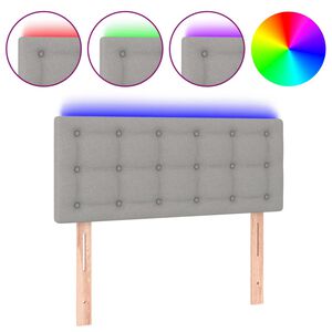 vidaXL Čelo postele s LED světle &scaron;ed&eacute; 80 x 5 x 78/88 cm textil