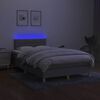 vidaXL Box spring postel s matrac&iacute; a LED světle &scaron;ed&aacute; 120x190 cm textil