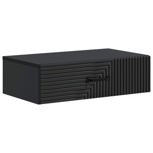 vidaXL N&aacute;stěnn&yacute; bočn&iacute; stůl 59 x 34,5 x 17 cm Kompozitn&iacute; dřevo Čern&aacute;