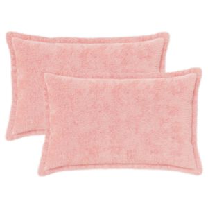 vidaXL Povlak na pol&scaron;t&aacute;ř 2 ks HOUTEN Růžov&aacute; 30 x 50 cm Uměl&aacute; kr&aacute;lič&iacute;