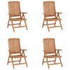 vidaXL Polohovac&iacute; zahradn&iacute; židle s podu&scaron;kami 4 ks masivn&iacute; teak
