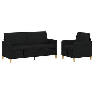 vidaXL Sedačka se storage 2 ks Čern&aacute; Polyester