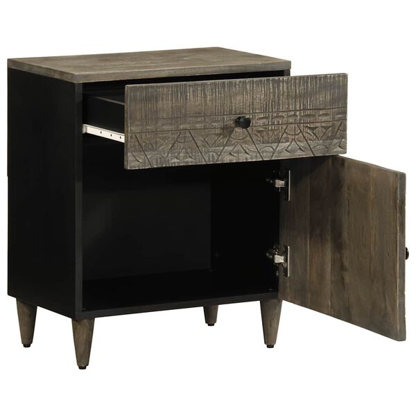 vidaXL Nočn&iacute; stolek světle &scaron;ed&aacute; 50x33x60 cm masivn&iacute; mangovn&iacute;kov&eacute; dřevo