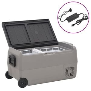 vidaXL Chladic&iacute; box s kolečky a adapt&eacute;rem čern&yacute; a &scaron;ed&yacute; 36 l PP a PE