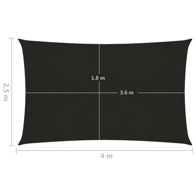 vidaXL Stínící plachta 160 g/m² černá 2,5 x 4 m HDPE