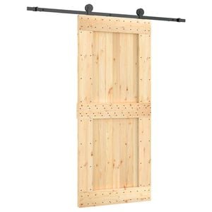 vidaXL Posuvn&eacute; dveře Přirozen&aacute; a čern&aacute; 90 x 210 cm