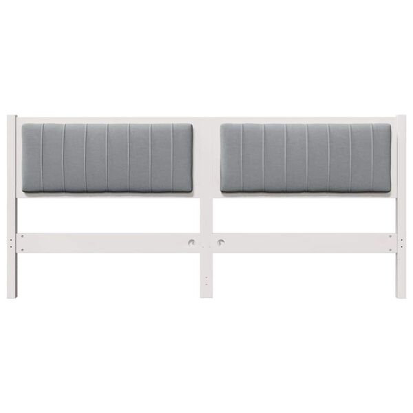 vidaXL Čalouněné čelo postele s čelo Bílá 180 cm Masivní borové dřevo