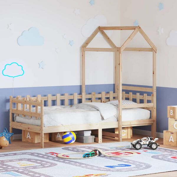 vidaXL V&aacute;lenda se střechou 90 x 200 cm masivn&iacute; borov&eacute; dřevo