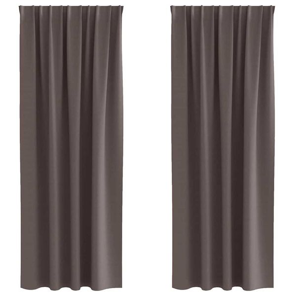 vidaXL Závěsy na zatemnění s kroužky 2 pcs Tmavě hnědá 225 x 140 cm