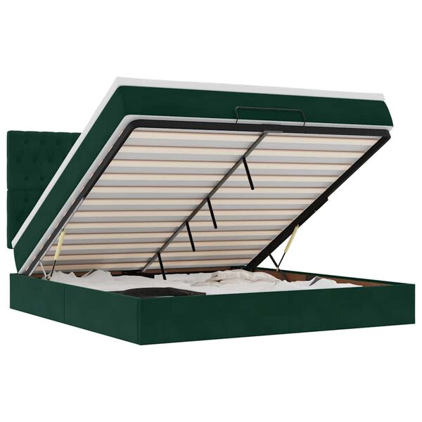 vidaXL Osmansk&yacute; r&aacute;m postele s matrac&iacute;es tmavě &scaron;ed&aacute; 180x200cm samet