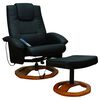 vidaXL Masážní křeslo s podnožkou černé umělá kůže